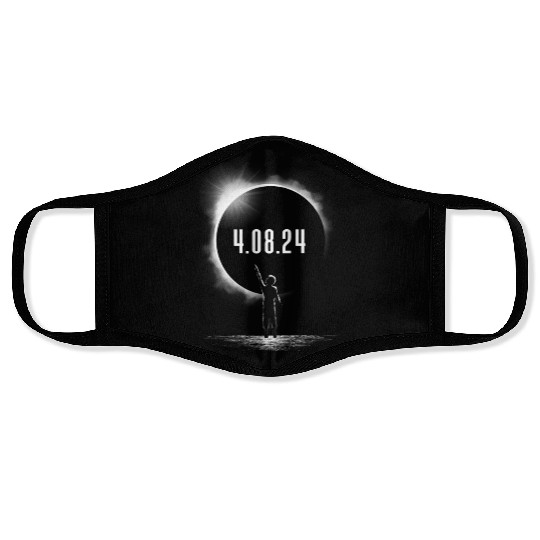 Total Solar Eclipse Boy Silhouette 4.08.24 Eclipse Face Masks