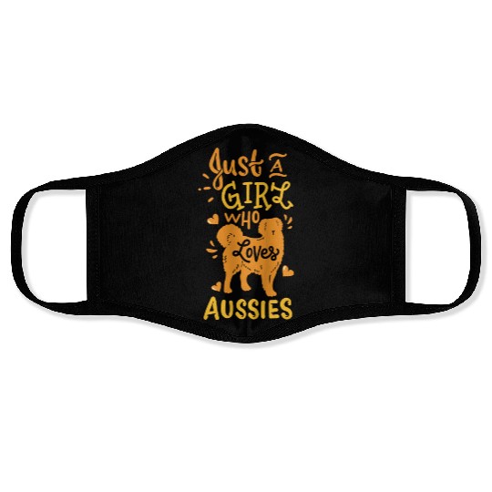 Aussie Australian Shepherd Aussie Lover Face Masks