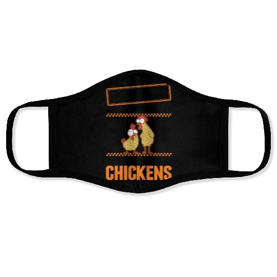 Warning Chickens Farmer Chicken Face Masks