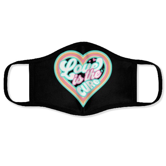 LOVE IS THE CURE (blue) Face Masks