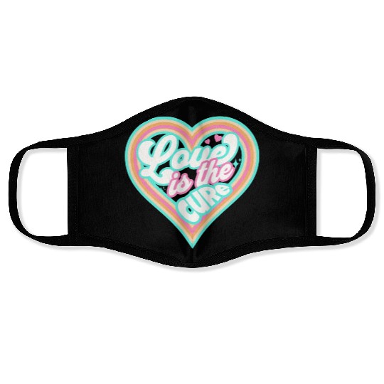 LOVE IS THE CURE (blue) Face Masks