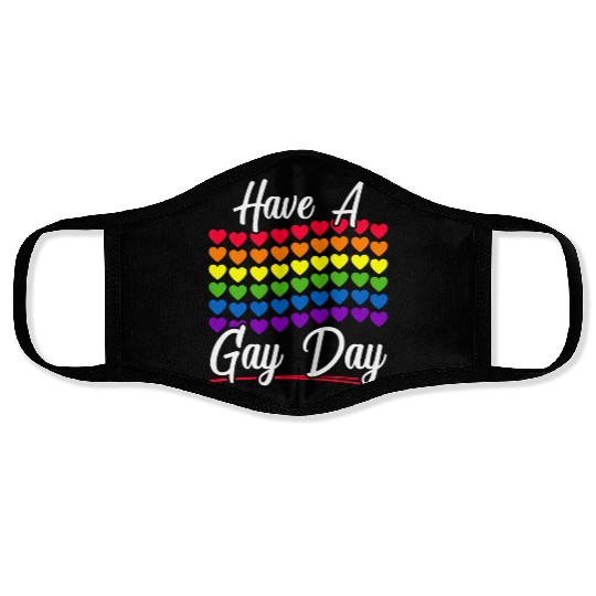 Have A Gay Day Rainbow Pride Month LGBTQ Gay Pride Face Masks