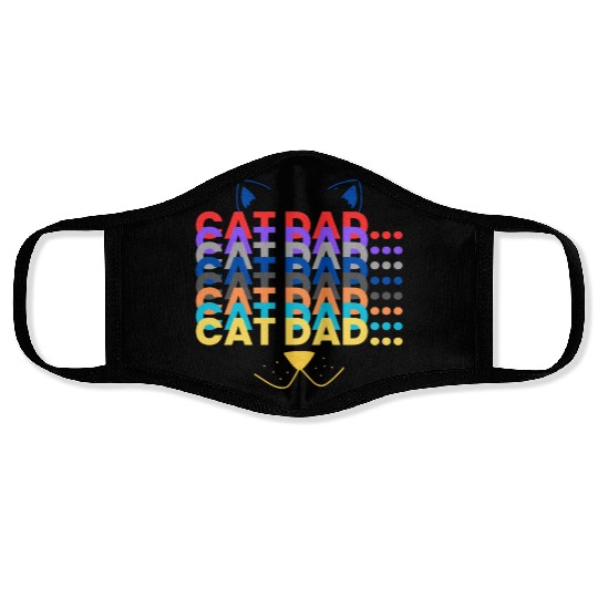 Cat Dad, Cat Lover, Gift For Dad, Cute cat dad Face Masks