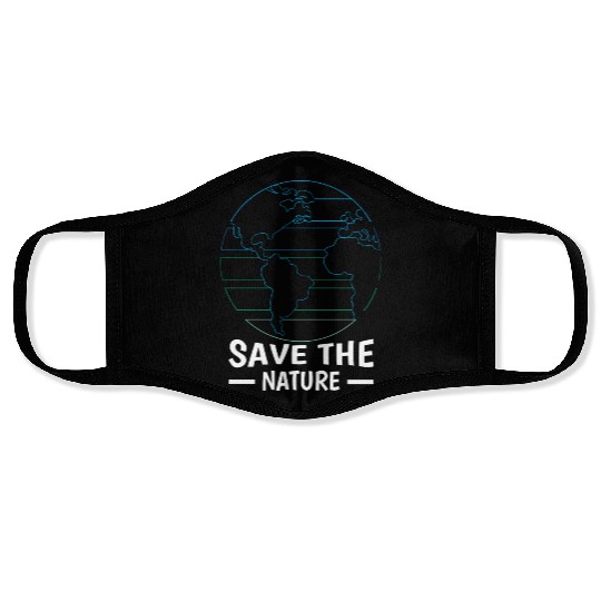 Minimalist Save Nature Oceans Day Earth Day Face Masks
