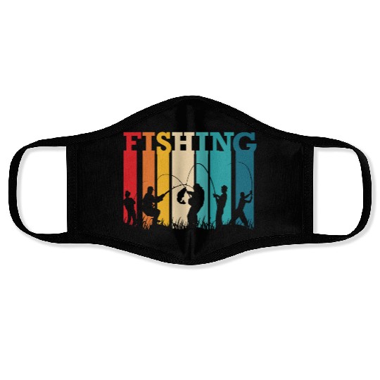 Fishing fish vintage retro Face Masks