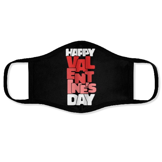 Vintage Happy Valentine's Day February 14 Typograp Face Masks