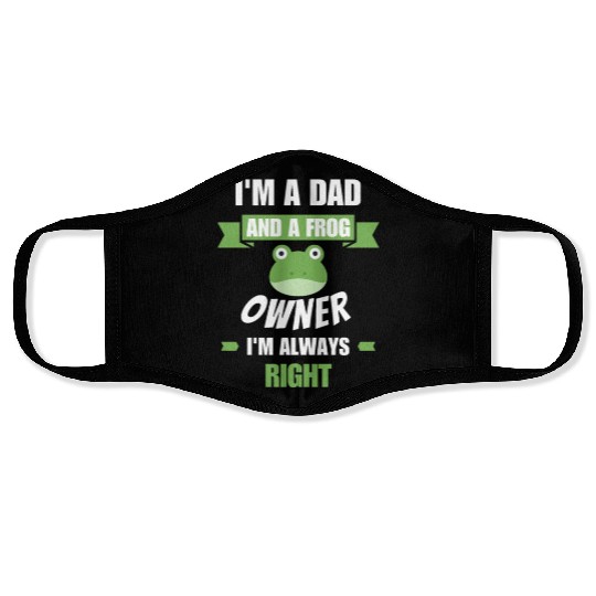 Dad and frog owner Face Masks