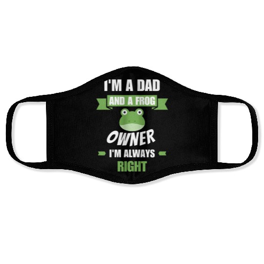 Dad and frog owner Face Masks
