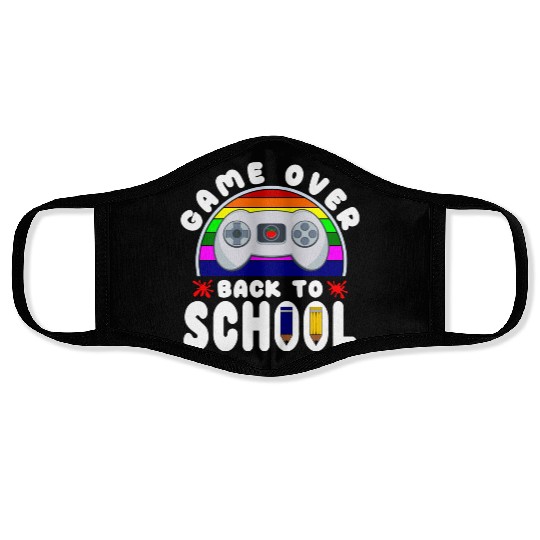 Funny Game Over Kids Student Back To School Face Masks