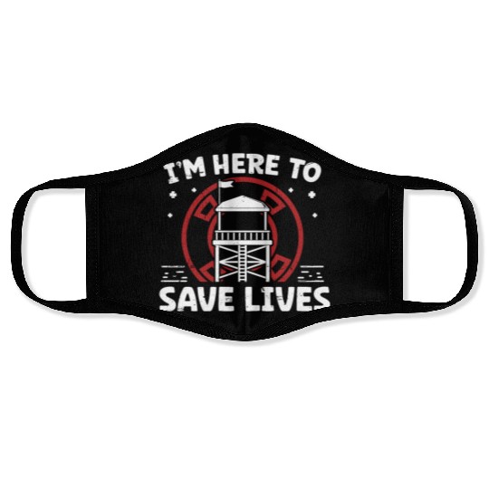 Lifeguard here to save lives swimming pool guard Face Masks