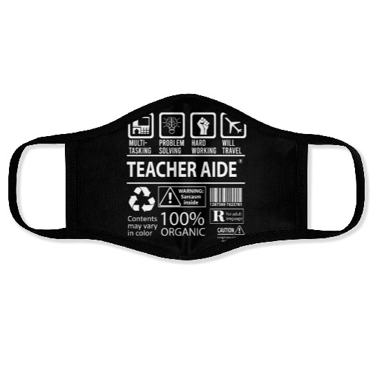 Teacher Aide Face Masks - Multitasking Job Gift Item
