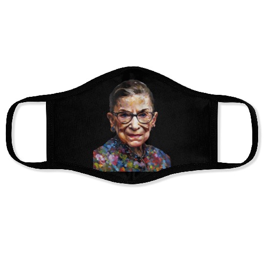 Ruth Bader Ginsburg portrait in a Monet style Face Masks