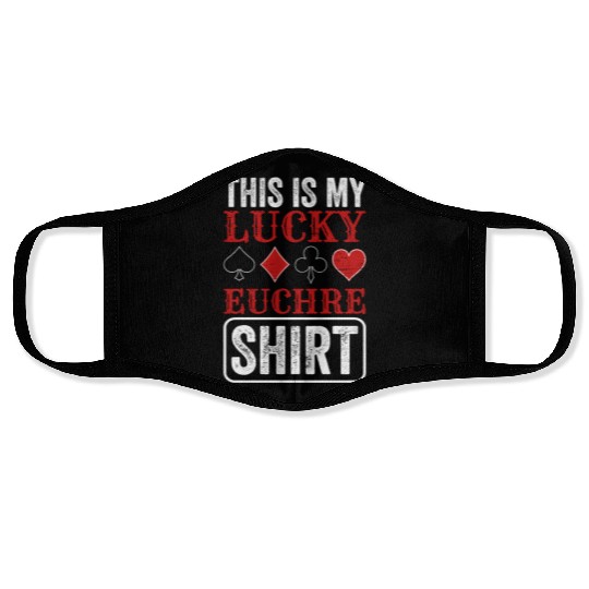 Lucky Euchre Card Game Euchre Player Poker Euchre Face Masks