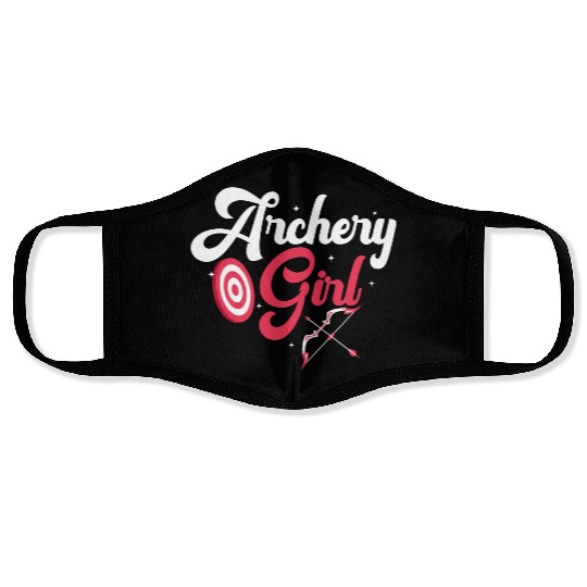 Archery Girl Archer Target Bow & Arrows Face Masks