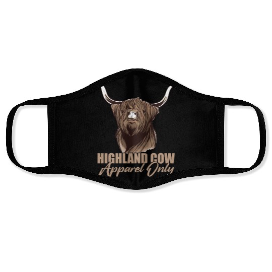 Highland Cow Apparel Only Face Masks