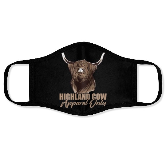 Highland Cow Apparel Only Face Masks
