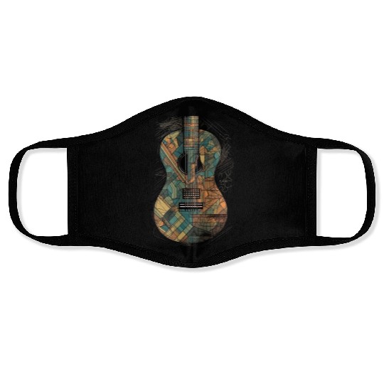 Classical Guitar Guitarist Band Music Player Face Masks