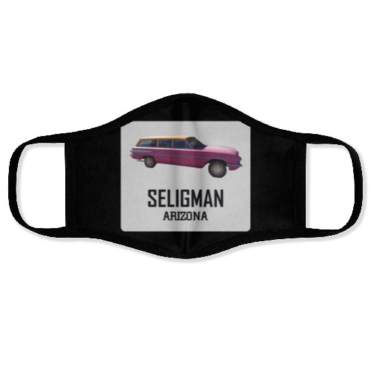 Old car city of Seligman in Arizonna, US Route 66 Face Masks