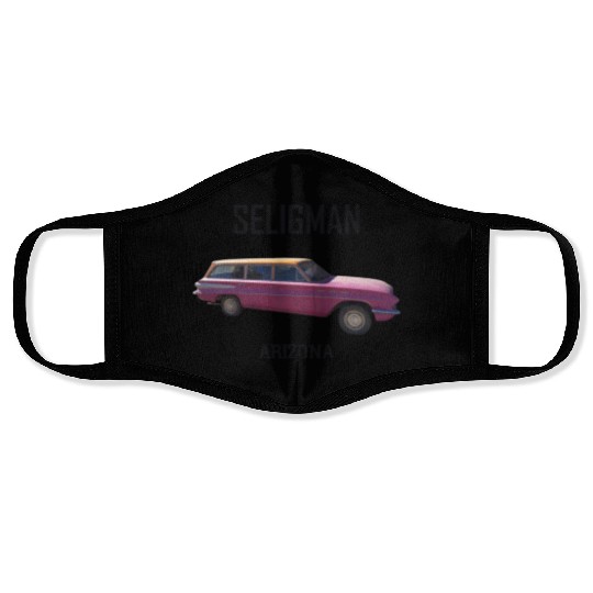 Old car city of Seligman in Arizonna, US Route 66 Face Masks