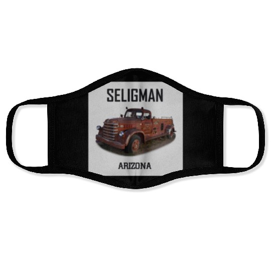 Old car city of Seligman in Arizonna, US Route 66 Face Masks