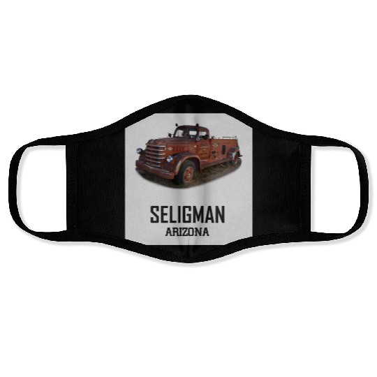 Old car city of Seligman in Arizonna, US Route 66 Face Masks