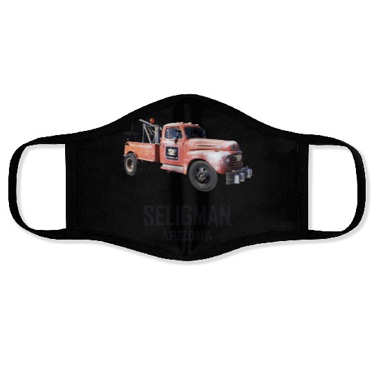 Old car city of Seligman in Arizonna, US Route 66 Face Masks