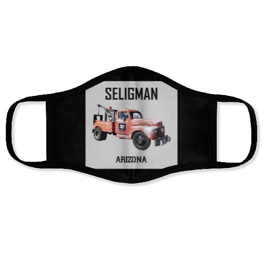 Old car city of Seligman in Arizonna, US Route 66 Face Masks