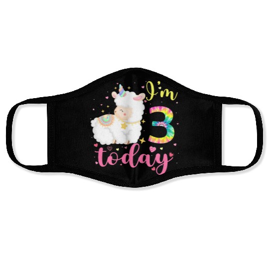 3 Year Old Llama Birthday Party 3rd Animal Face Masks