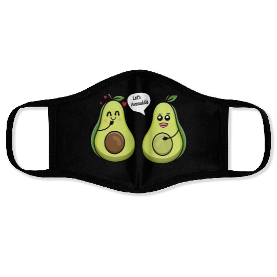Lets avocuddle avocado valentine pun Face Masks