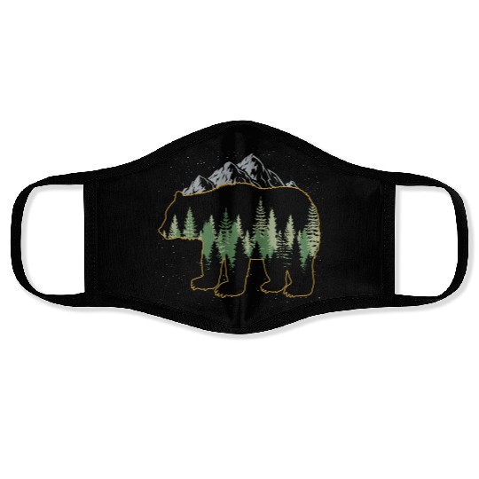 Grizzly Mountain Wildlife Bear Face Masks