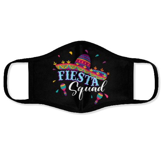 Fiesta Squad Cinco De Mayo Mexican Sombrero Family Face Masks