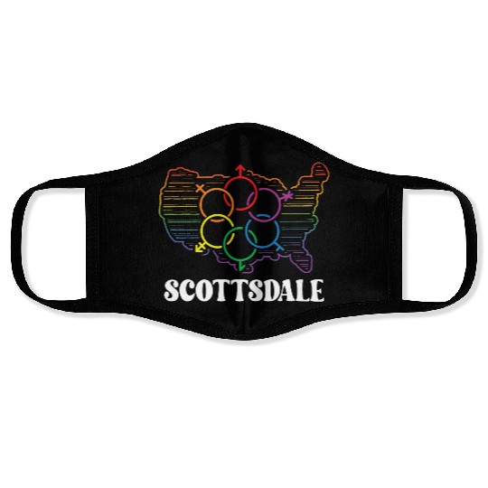 Scottsdale Pride Month Pride Flag LGBT Community L Face Masks