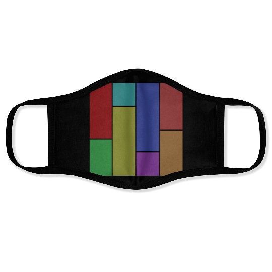 Abstract modern art color combination in geometry Face Masks
