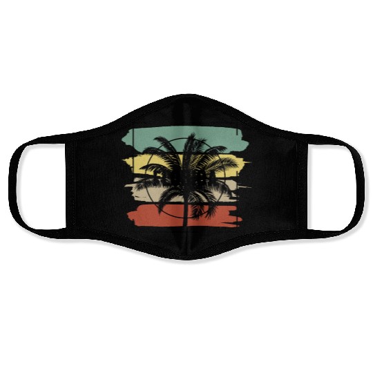 Florida Palm Tree Retro Artistic Face Masks