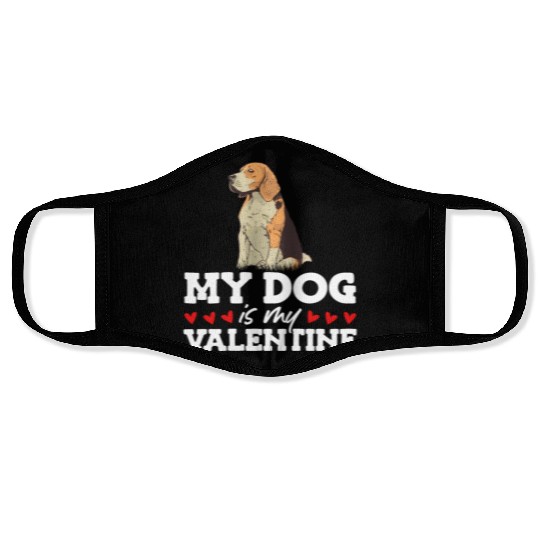 My Dog Is My Valentine Date Cute Doggy Face Masks