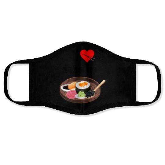 I Love Sushi Gifts For Sushi Lovers Face Masks