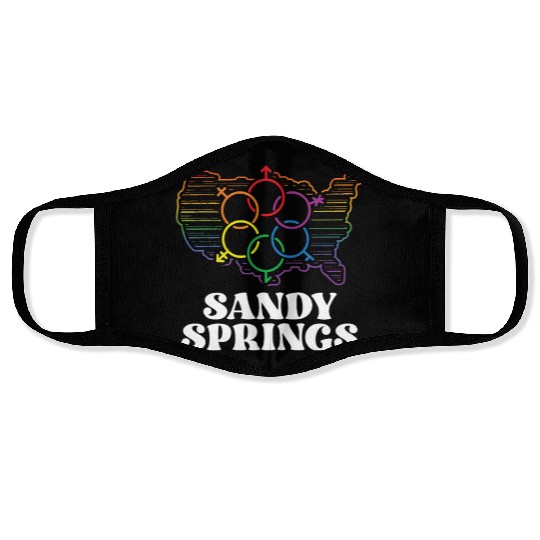 Sandy Springs Pride Flag Pride Month LGBTQ Flag Face Masks