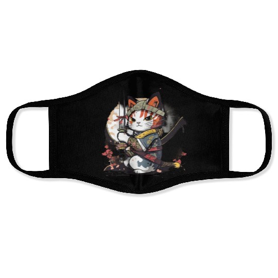 The Battlefield: A Samurai Cat's Tale Face Masks