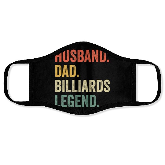 Pool Player Funny Husband Dad Billiards Legend Face Masks