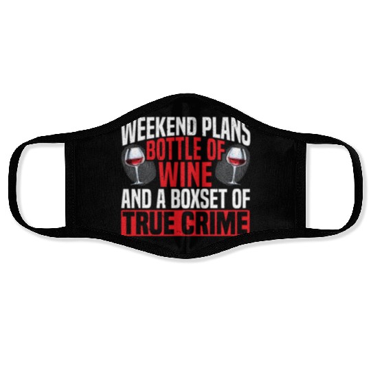 True Crime Documentary Mystery Podcast Wine Lover Face Masks