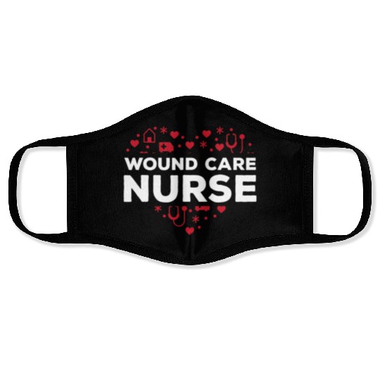 Great Wound Care Nurse Heart Outfit RN Nursing Face Masks