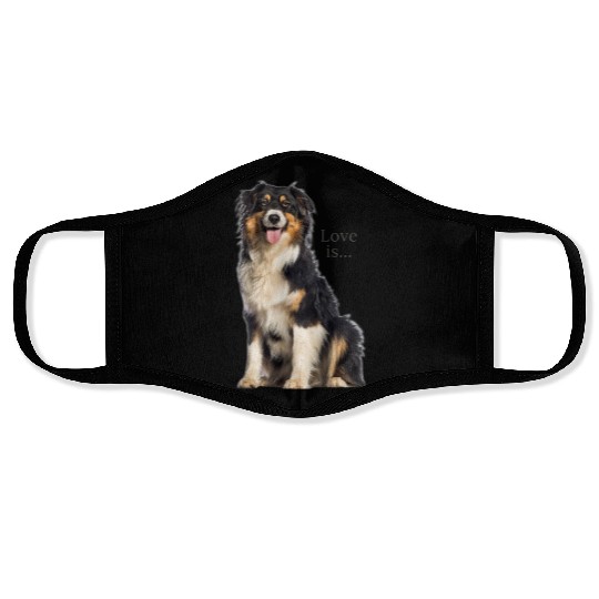 Australian Shepherd Face Masks Aussie Mom Dad Love Dog
