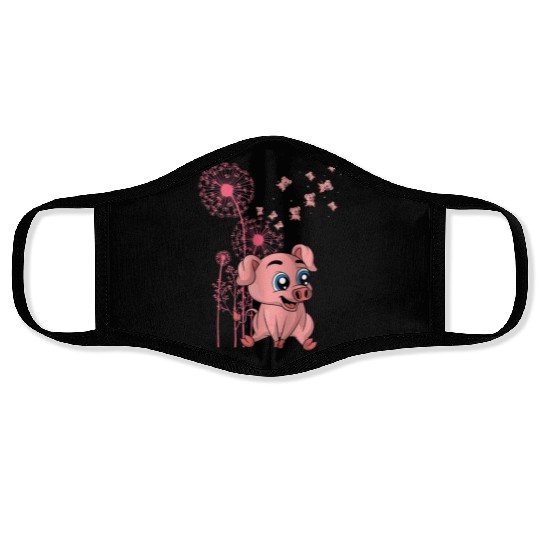 Dandelion Piglet Farm Animal Lover Farmer Cute Pig Face Masks