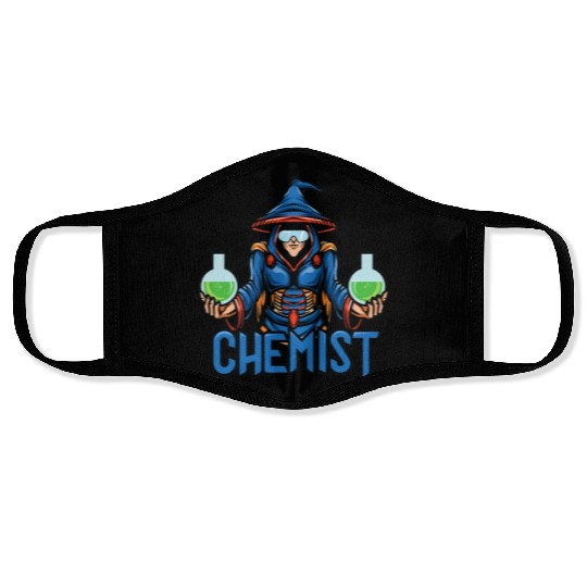 Funny science chemist elements chemists wizard lab Face Masks