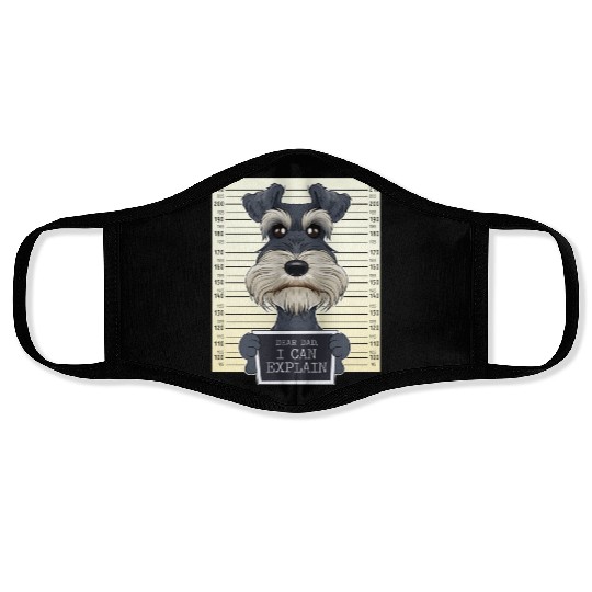 Miniature Schnauzer Dad I Miniature Schnauzer Face Masks