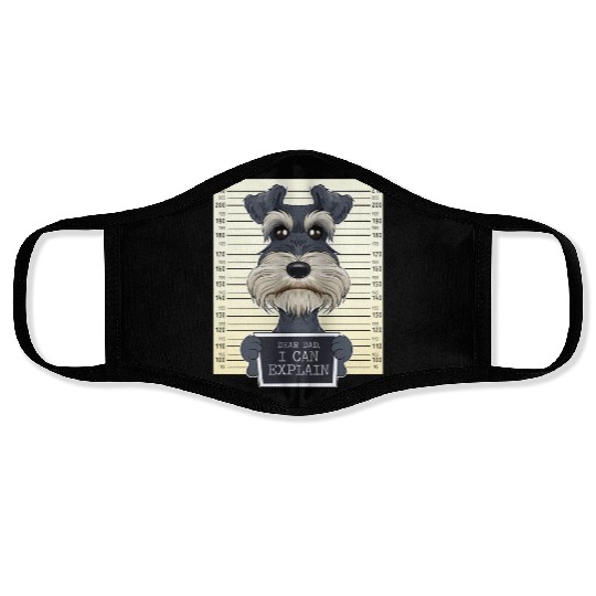 Miniature Schnauzer Dad I Miniature Schnauzer Face Masks