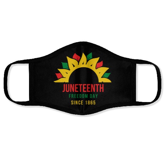 Juneteenth Sunflower Freedom Day Free-ish Since 18 Face Masks