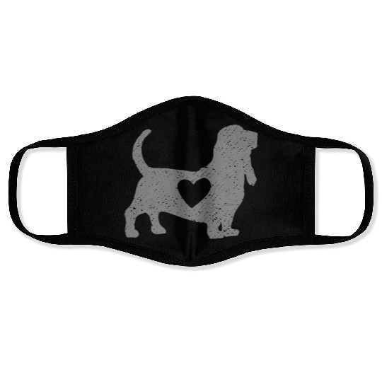 Black Basset hound Face Masks