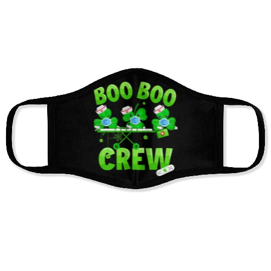 Boo Boo Crew Nurse St Patricks Day Shamrock Face Masks