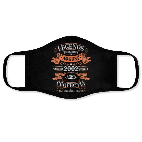 August 2002 anniversary 2002 legends August Face Masks